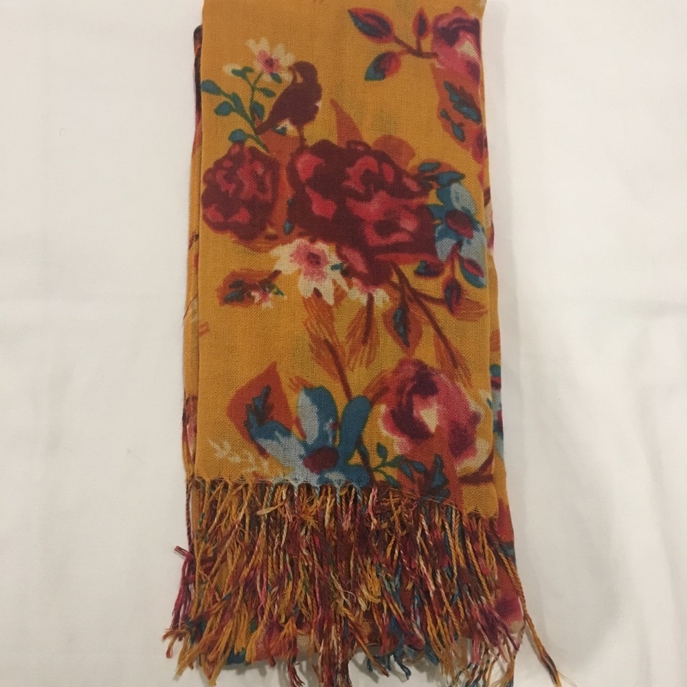 Multi color floral scarf